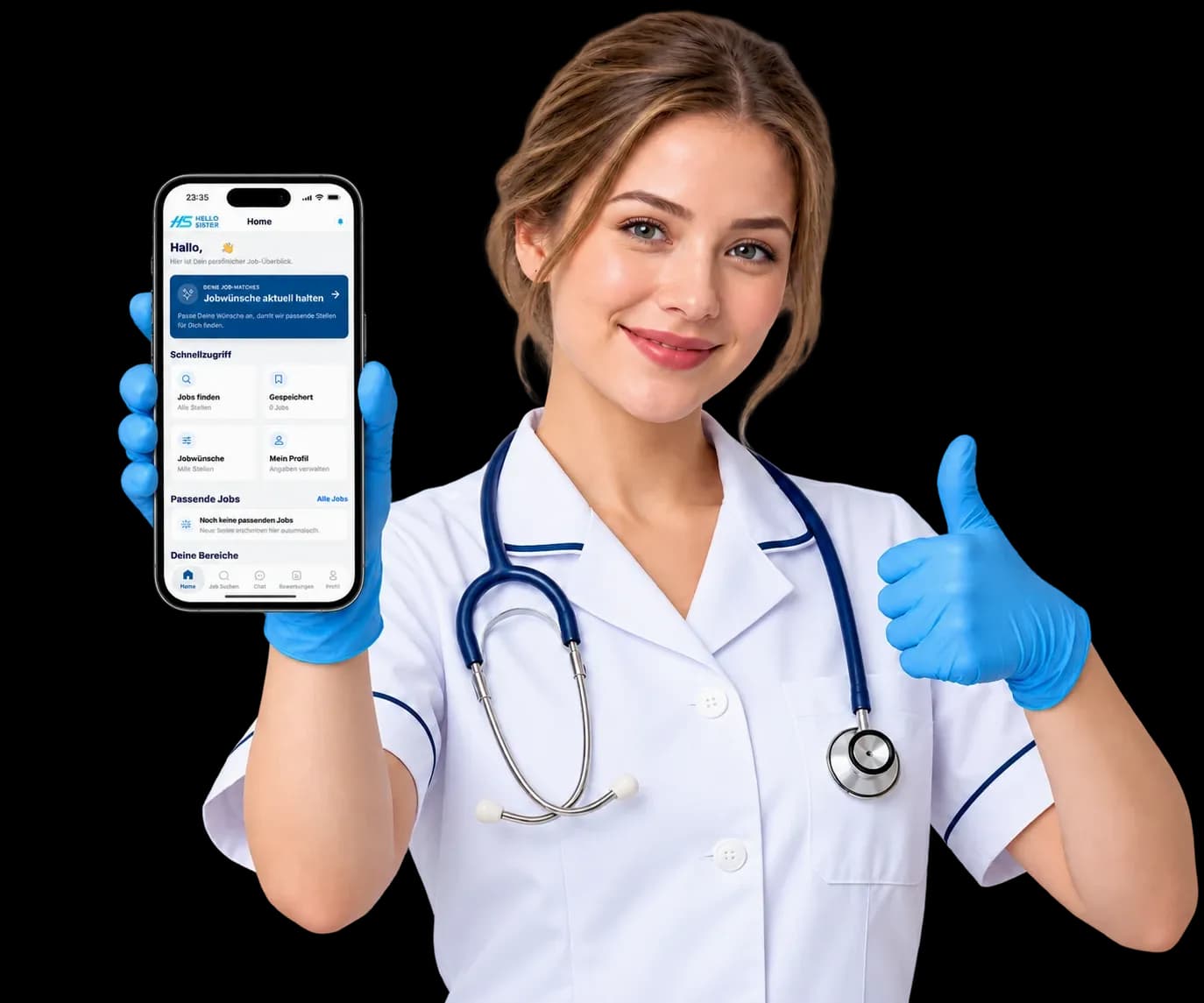 Pflegekraft mit der Hello-Sister App